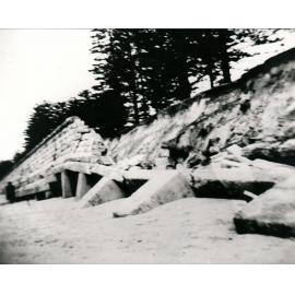 Storm-damaged sea wall at North Steyne
