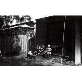 Patricia and Nancy Notting at the rear of 17 Cliff Street, Manly