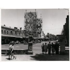 Looking at The Corso from Manly Beach end, 1957