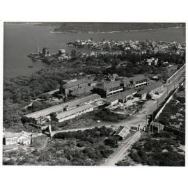 Aerial view of Manly Hospital and district, 1957