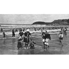 Bathers in the water at Manly Beach