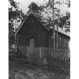Methodist Church, Church Point, shows gravestone