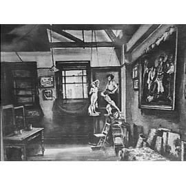 Sketch by Antonio Dattilo-Rubbo of the artist's studio