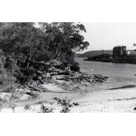 View of Manly Gasworks from Collins Flat Beach, 1967