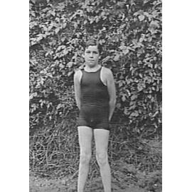 Portrait of an unidentified boy in a bathing costume