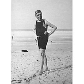 Portrait of an unidentified man on Freshwater Beach