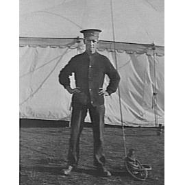 Portrait of a young soldier at camp, possibly Keirle Park