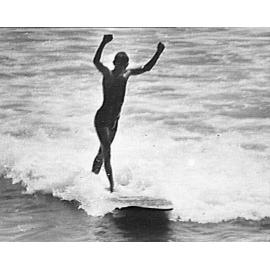 Man riding a surf-board, Freshwater Beach