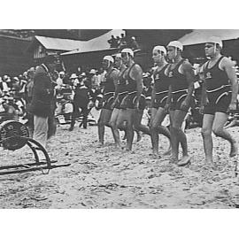 Manly belt crew during a Surf Carnival on Manly Beach