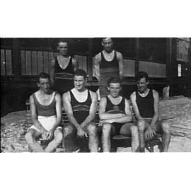 Unidentified men and boys at Manly Beach