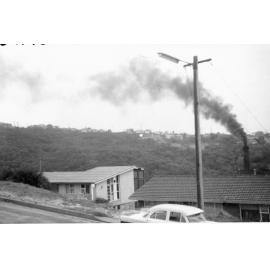 View from Beacon Hill Road towards Brickworks chimney in Brookvale