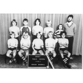 Manly Public School pupils, Senior baseball team, 1981