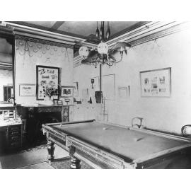 Interior of Fairlight House, billiard room