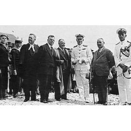 Unidentified gathering, shows sailors, navy officers and others