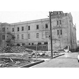 Rear of Hotel Pacific prior to demolition, 1976