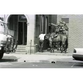 Police Horsemen outside Manly Police Station, 1991
