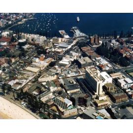 Aerial view of Manly and Manly Wharf. 1989