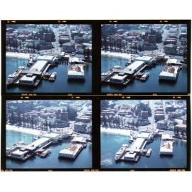 Four aerial views of Hotel Manly, Manly Wharf and Fun Pier