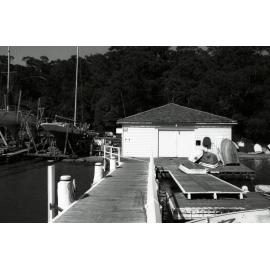 Sea Scout Boatshed, and slipways of Davis's Marina, North Harbour