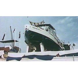 Launching of M.V. "Freshwater", 1982