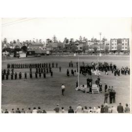 Manly Girls High School marching parade on Manly Oval, 1961