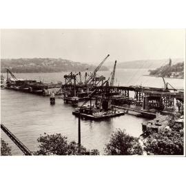 The new Spit Bridge under construction, 1957