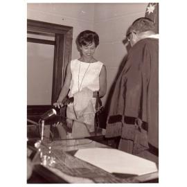 Tania Verstak and J.W.A. Paton at Council Chambers, 1961