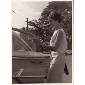Tania Verstak outside Council Chambers, 1961