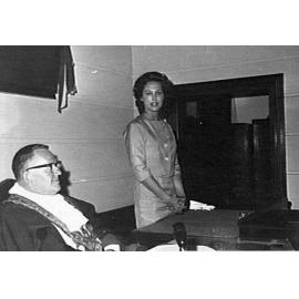 Tania Verstak and J.W.A. Paton at Council Chambers, 1962