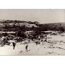Construction of Manly Dam, c 1891