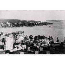 Aerial view of Manly Cove and Sydney Heads, c 1897