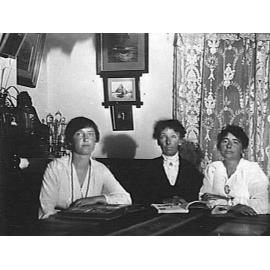Three women inside a house in Wood Street, Manly