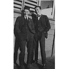 Two members of Manly Surf Club, c 1920