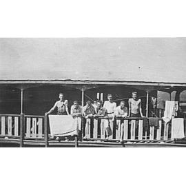 Members of Manly Surf Club on a houseboat, Cowan Creek, c 1920