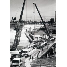Queenscliff Bridge under reconstruction, 1989