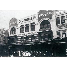 Campbells Ltd, with staff out front, The Corso, c1920