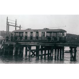 Tram at The Spit after being driven off the punt