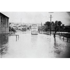 Balgowlah Road near Manly Bus Depot in flood