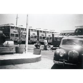 Trolley Buses lined up at Manly Bus Depot
