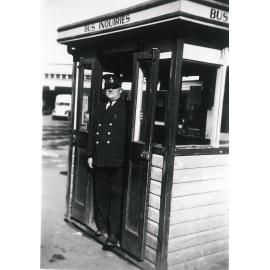 Bus office at Manly Wharf with Inspector Claude Mobbs