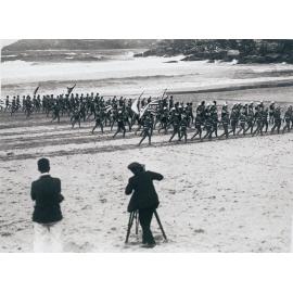 Surf carnival, men's march past at Freshwater Beach