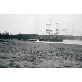 The French barque "Vincennes" aground on Manly Beach