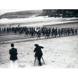 Men's march past during a surf carnival on Freshwater Beach