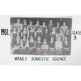Manly Domestic Science School pupils, Class 9, 1931