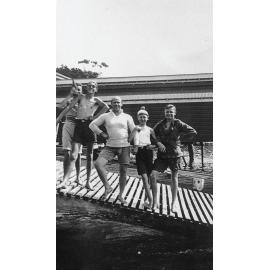 Members of Manly 16ft Skiff Sailing Club on ramp