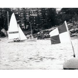 Manly 16ft Skiff "Buckle Toyota" pictured off Delwood Beach