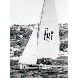 Manly 16ft Skiff "Fiber Glass International" on Sydney Harbour