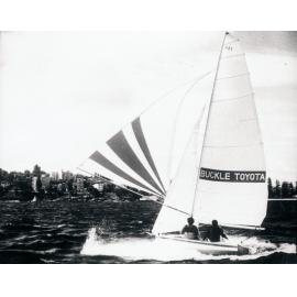 Manly 16ft Skiff "Buckle Toyota" on North Harbour