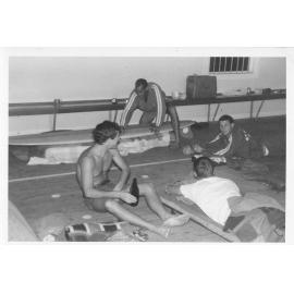 South Curl Curl Surf Life Saving Club Members inside clubhouse