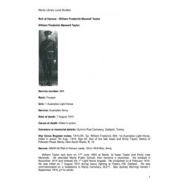 Taylor, William Frederick Maxwell